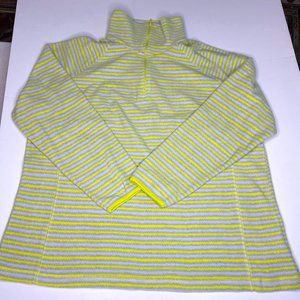Columbia women's 2X, super soft fleece 1/4 zip pullover in grey and yellow.